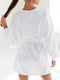Платье А-силуэта белое с поясом | 5934438 | фото 8