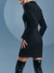 Платье-жакет черное с корсетной вставкой | 5934509 | фото 8