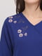 Сорочка нічна сіра з синя з вишивкою | 5934605 | фото 4