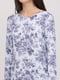 Рубашка ночная голубая с цветочным принтом | 5934617 | фото 3