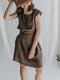 Платье А-силуэта коричневое | 5936166 | фото 4
