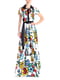 Платье А-силуэта разноцветное в принт | 5938235