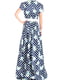 Платье А-силуэта синее в принт | 5938236 | фото 2