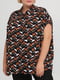 Блуза цвета хаки с принтом | 5947920