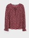 Блуза бордовая с цветочным принтом | 5948896 | фото 3