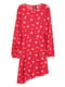 Платье А-силуэта красное в горох и цветочный принт | 5952829