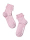 Шкарпетки світло-рожеві з малюнком і мереживним оздобленням | 2626392