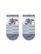Носки бело-серые с полосками и рисунком | 2626400