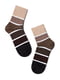 Шкарпетки шоколадного кольору в смужку | 5699334 | фото 2