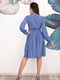 Платье А-силуэта голубое в принт | 5954511 | фото 3