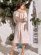 Платье А-силуэта бежевое в принт | 5954517 | фото 4