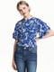 Блуза синя з квітковим принтом | 5967252 | фото 2