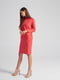 Сукня-худі зі смугою на рукаві помірно-червоного кольору | 5980756 | фото 2