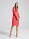 Сукня-худі зі смугою на рукаві помірно-червоного кольору | 5980756 | фото 3