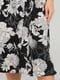 Платье А-силуэта черное в цветочный принт | 5984141 | фото 4
