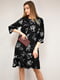 Сукня А-силуету чорна в квітковий принт | 5986892 | фото 4