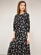 Сукня А-силуету чорна в квітковий принт | 5986901 | фото 2