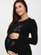 Лонгслів для вагітних чорний з принтом | 5987215 | фото 2