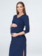 Платье для беременных и кормящих темно-синее | 5987299 | фото 4