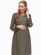 Сукня для вагітних та годуючих кольору хакі | 5987326 | фото 4
