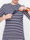 Платье для беременных и кормящих темно-синее в полоску | 5987413 | фото 3