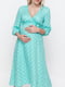 Сукня для вагітних та годуючих м"ятного кольору в горошок | 5987414