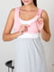 Сорочка нічна для вагітних та годуючих сіро-рожева | 5987465 | фото 3