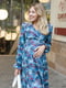 Платье для беременных и кормящих голубое в цветочный принт | 5987504 | фото 2