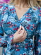 Платье для беременных и кормящих голубое в цветочный принт | 5987504 | фото 4