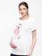 Футболка для беременных и кормящих молочного цвета с принтом | 5987586 | фото 2