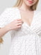 Рубашка ночная для беременных и кормящих молочного цвета в принт | 5987654 | фото 2