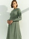 Сукня для вагітних та годуючих оливкового кольору в принт | 5987724 | фото 2