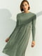 Сукня для вагітних та годуючих оливкового кольору в принт | 5987724 | фото 5