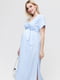 Платье для беременных и кормящих бело-голубое в полоску | 5987664 | фото 2