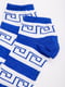 Шкарпетки короткі синьо-білі в принт | 5988635 | фото 3