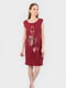 Платье домашнее бордовое с рисунком | 5990073 | фото 2