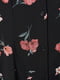 Платье А-силуэта черное в цветочный принт | 5990413 | фото 2