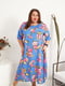 Платье А-силуэта комбинированного цвета в горошек и цветочный принт | 5998641 | фото 2