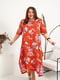 Сукня А-силуету комбінованого кольору в горошок та квітковий принт | 5998642 | фото 2