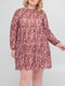 Сукня А-силуету фрезового кольору в принт | 6000970