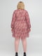 Сукня А-силуету фрезового кольору в принт | 6000970 | фото 2