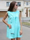 Платье А-силуэта голубое | 6002164 | фото 2
