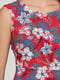 Платье А-силуэта красное в цветочный принт | 6004756 | фото 3