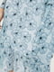 Сукня А-силуету блакитна в квітковий принт | 6009784 | фото 4