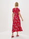 Платье А-силуэта красное в цветочный принт | 6010086 | фото 3