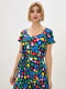 Сукня А-силуету різнокольорова в квітковий принт | 6010087 | фото 2