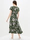 Платье А-силуэта зеленое в цветочный принт | 6010089 | фото 3