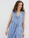 Платье-жакет голубое с пояском | 6010117 | фото 2