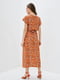 Сукня А-силуету помаранчевого кольору в квітковий принт | 6010134 | фото 3