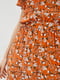 Сукня А-силуету помаранчевого кольору в квітковий принт | 6010134 | фото 4